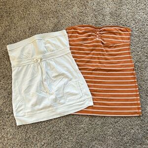 Y2K Energie and Mossimo long tube tops shelf bra insert front pockets